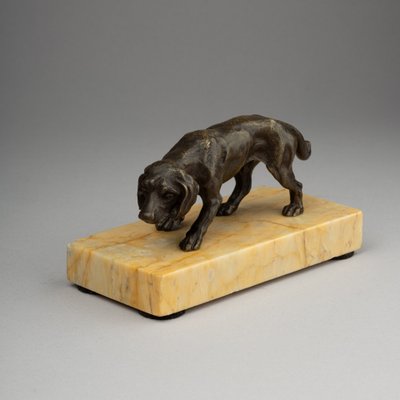 Small Bronze Depicting a Hunting Dog, 19th Century