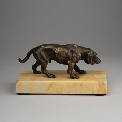 Small Bronze Depicting a Hunting Dog, 19th Century