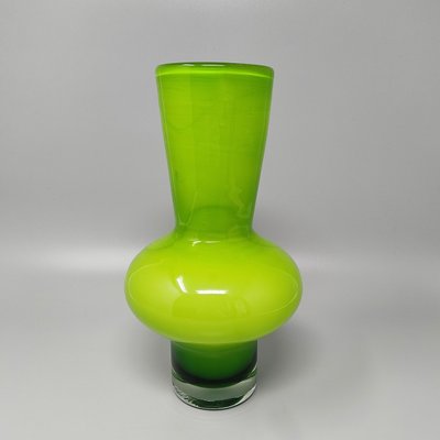 1970s Gorgeous Green Vase by Ind. Vetraria Valdarnese. Made in Italy