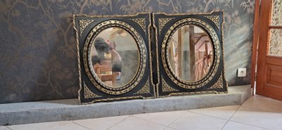 Pair of Napoleon III mirrors 74 x 64