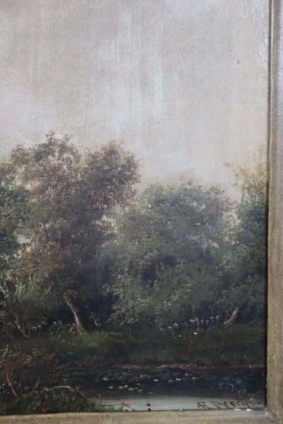 English Landscape, Oil Painting on Canvas, Late 19th Century