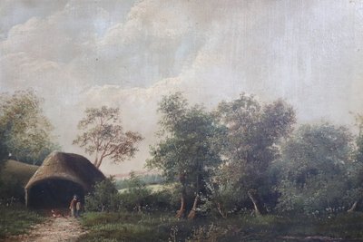 English Landscape, Oil Painting on Canvas, Late 19th Century