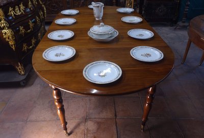 Louis-Philippe table in blond mahogany, 210 cm