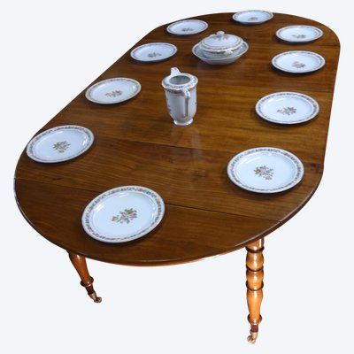 Louis-Philippe table in blond mahogany, 210 cm