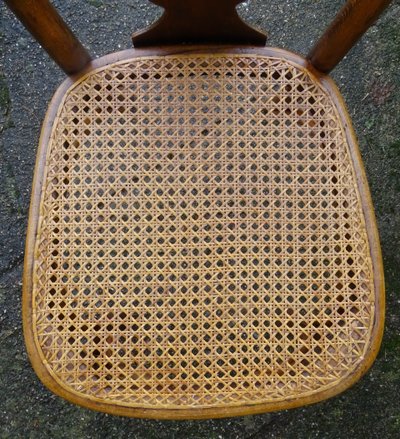 KOHN chair No. 529 from 1913, caned bistro chair with "Loos feet"