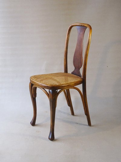 KOHN chair No. 529 from 1913, caned bistro chair with "Loos feet"