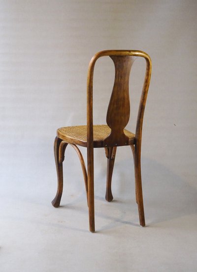 KOHN chair No. 529 from 1913, caned bistro chair with "Loos feet"