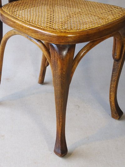 KOHN chair No. 529 from 1913, caned bistro chair with "Loos feet"