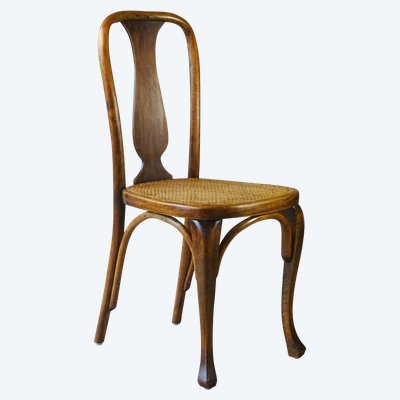 KOHN chair No. 529 from 1913, caned bistro chair with "Loos feet"