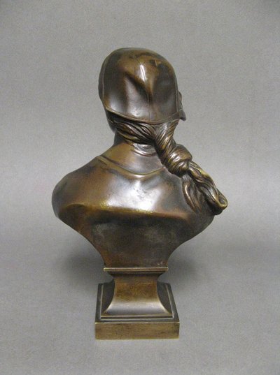 Bronze bust of Joan of Arc.