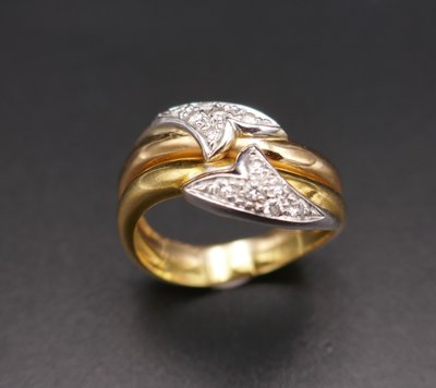 Bague Diamants Or Rose Et Or Jaune et Or blanc  18 Carats.