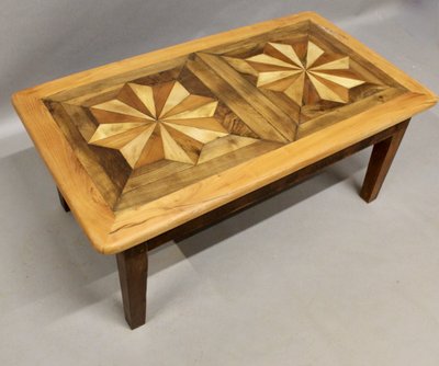 Coffee Table with Old Parquet Top 110 cm