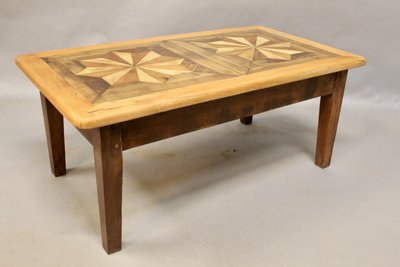 Coffee Table with Old Parquet Top 110 cm