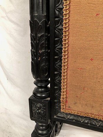 Blackened wood mantelpiece richly carved, Napoleon III