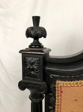 Blackened wood mantelpiece richly carved, Napoleon III