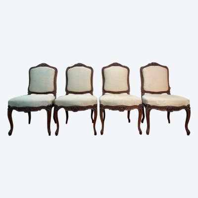 Suite of 4 Louis XV style chairs