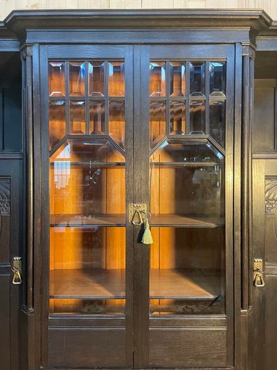 Vitrine - Napoleon III / English wardrobe in blackened wooden