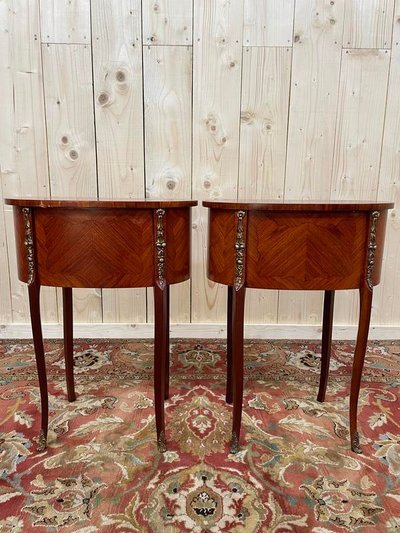 Pair of louis XV style bedside tables -transition