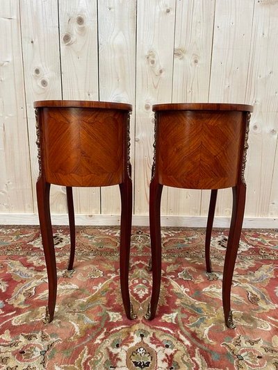 Pair of louis XV style bedside tables -transition