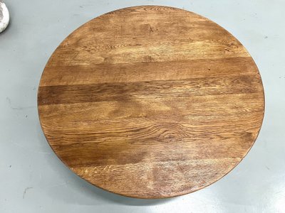 Circular modernist oak coffee table