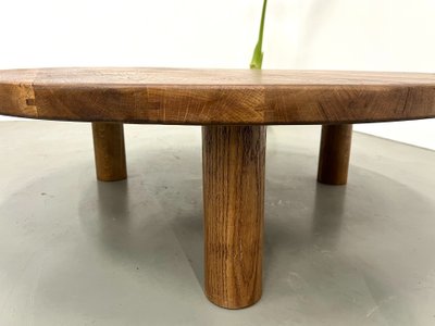 Circular modernist oak coffee table