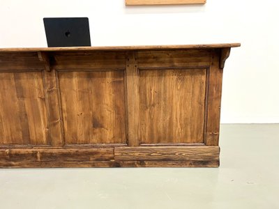 Large old trading counter in solid pine