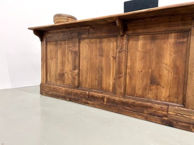 Large old trading counter in solid pine