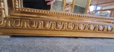 19th century mirror with pediment 163 x 84/91