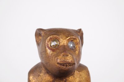 Ritual monkey figure in gilded wood