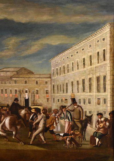 Carnival In Rome In Piazza Colonna, Roman School Of Bamboccianti (mid-17th Century)