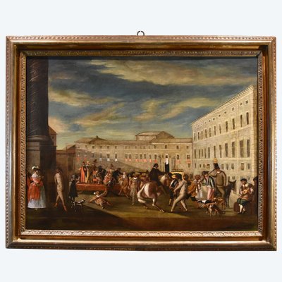 Carnival In Rome In Piazza Colonna, Roman School Of Bamboccianti (mid-17th Century)