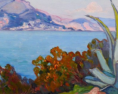 Maurice de Lambert 1873-1953 Saint-Jean-Cap-Ferrat, the peninsula, painting, circa 1920-25