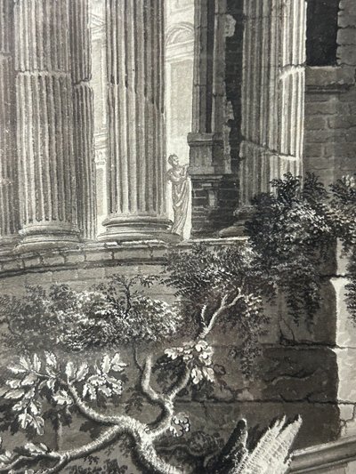 Period Drawing Late 18th or Early 19th Century View Of The Temple Of The Sibyl Rome Italy