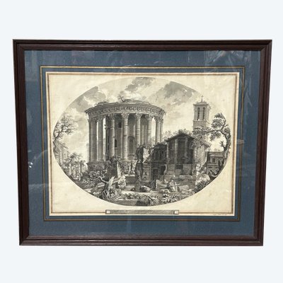 Period Drawing Late 18th or Early 19th Century View Of The Temple Of The Sibyl Rome Italy