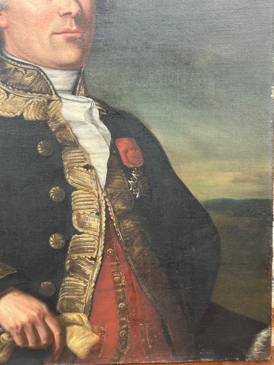 Portrait Du Général Du Teil De Beaumont (1722-1794) Oil on Canvas Late 18th or early 19th century