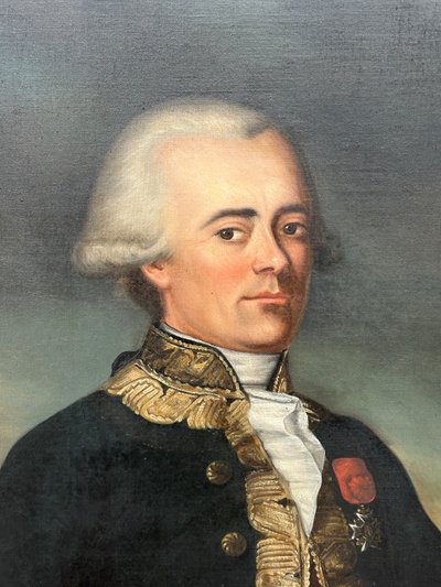 Portrait Du Général Du Teil De Beaumont (1722-1794) Oil on Canvas Late 18th or early 19th century