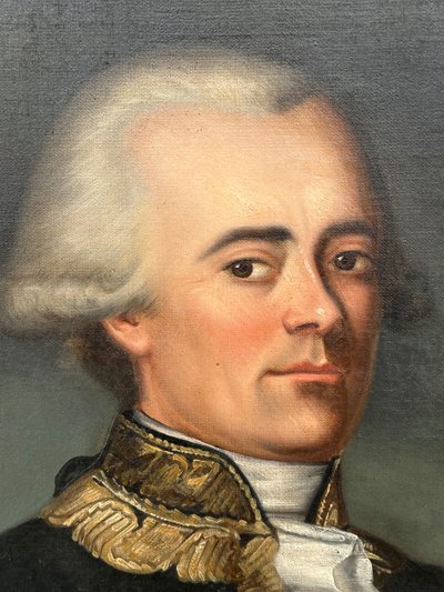 Portrait Du Général Du Teil De Beaumont (1722-1794) Oil on Canvas Late 18th or early 19th century