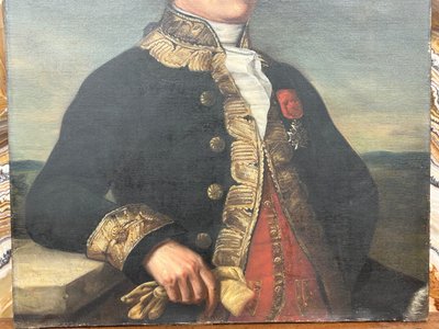 Portrait Du Général Du Teil De Beaumont (1722-1794) Oil on Canvas Late 18th or early 19th century