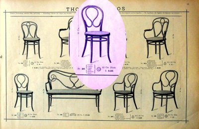 Thonet Bistrostuhl Nr. 20, OMEGA von 1875 , Farbton "cherry".