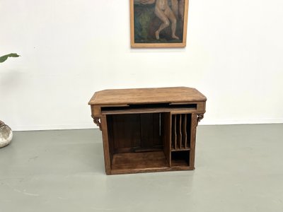 Small antique oak trading counter