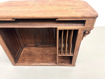 Small antique oak trading counter