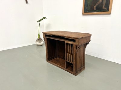 Small antique oak trading counter