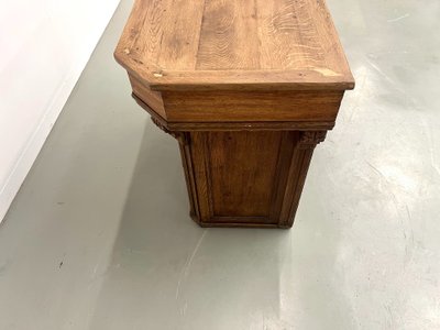 Small antique oak trading counter