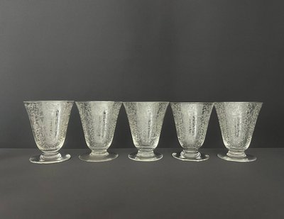 12 White Baccarat Crystal Wine Glasses, Michelangelo "michel Ange" Model