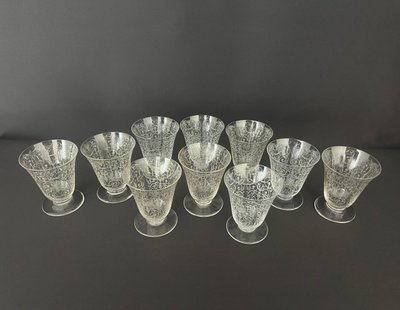 10 Baccarat Red Wine Glasses, Michelangelo "michel Ange" Model