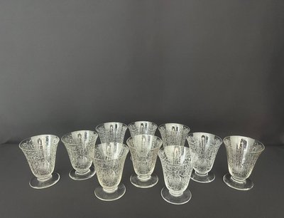 10 Baccarat Red Wine Glasses, Michelangelo "michel Ange" Model