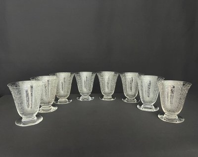 8 Baccarat Crystal Water Glasses, Michelangelo "michel Ange" Model