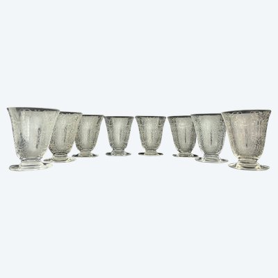 8 Baccarat Crystal Water Glasses, Michelangelo "michel Ange" Model