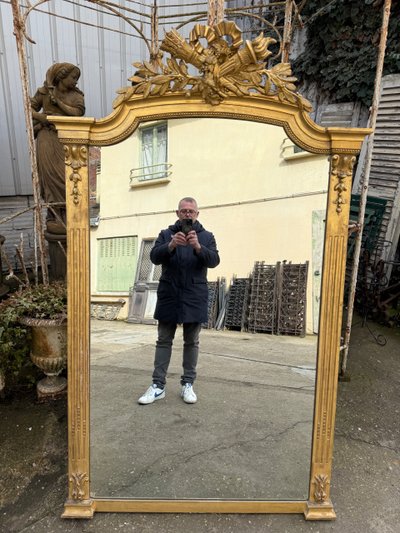 Large Louis XVI style gilded mirror, Napoleon III period