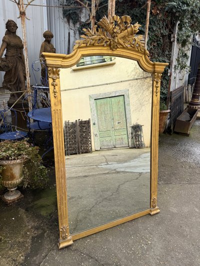 Large Louis XVI style gilded mirror, Napoleon III period